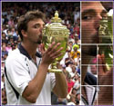 Goran Ivanisevic finally gets to kiss the Wimbledon Trophy that had eluded him in his 3 previous finals.