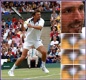 Goran Ivanisevic Lines up a Volley in the Final Against Pat Rafter
